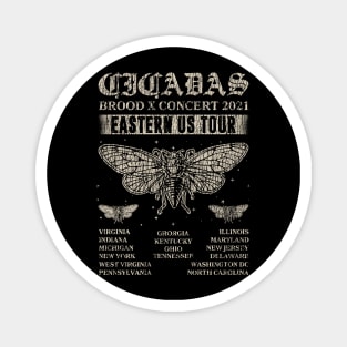 Cicadas Brood X Concert 2021 Eastern Us Tour Magnet